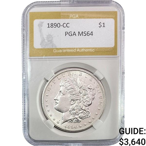 1890-CC Morgan Silver Dollar PGA MS64