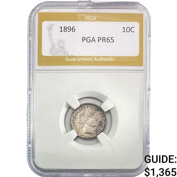 1896 Barber Dime PGA PR65