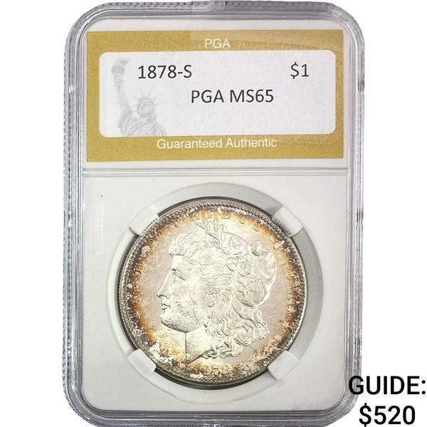 1878-S Morgan Silver Dollar PGA MS65
