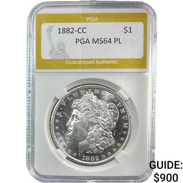 1882-CC Morgan Silver Dollar PGA MS64 PL