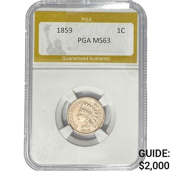 1859 Indian Head Cent PGA MS63
