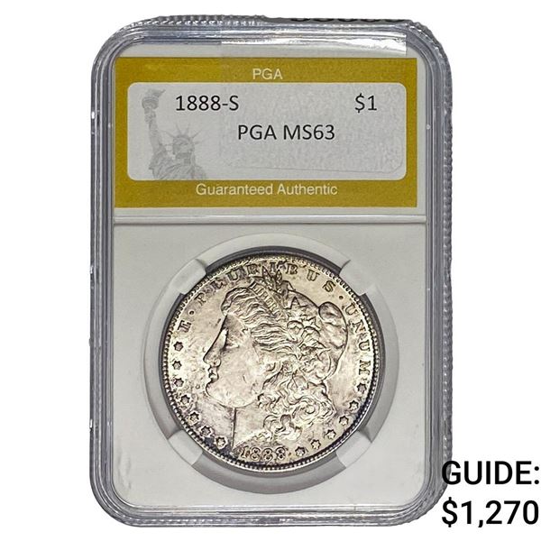 1888-S Morgan Silver Dollar PGA MS63