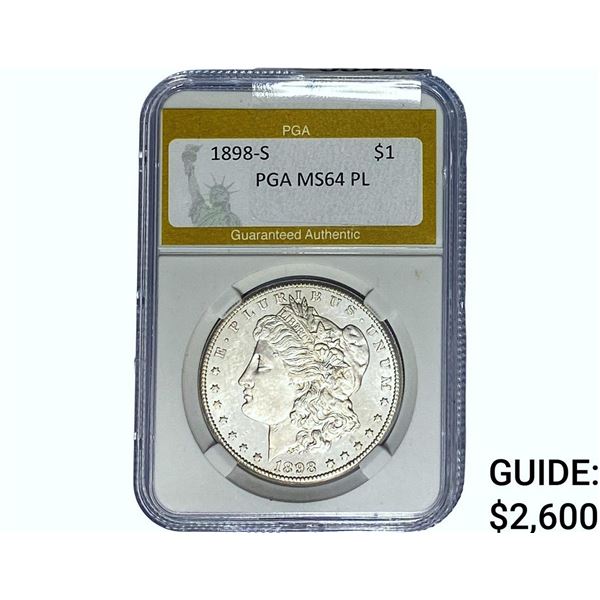 1898-S Morgan Silver Dollar PGA MS64 PL