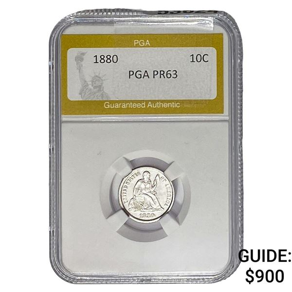 1880 Seated Liberty Dime PGA PR63