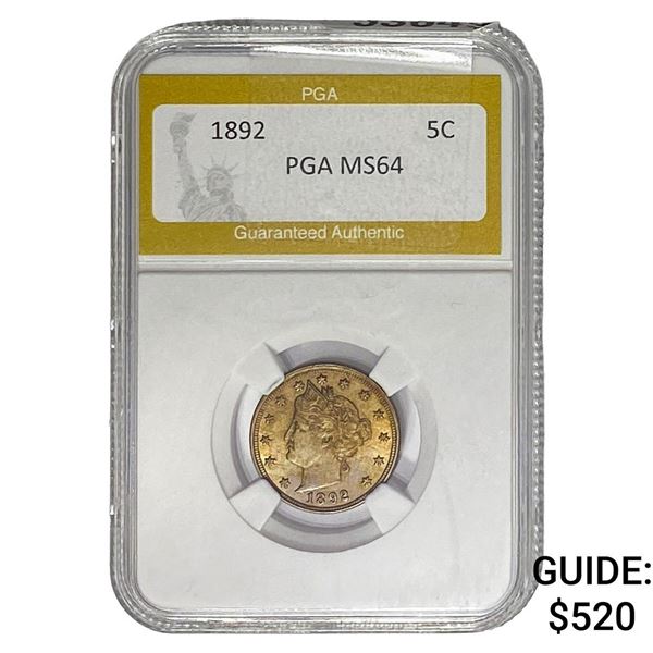 1892 Liberty Victory Nickel PGA MS64