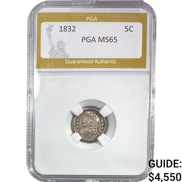 1832 Capped Bust Half Dime PGA MS65