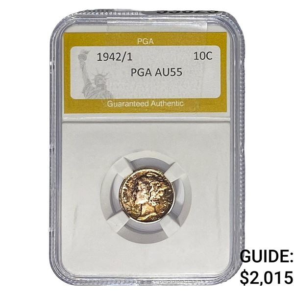 1942/1 Mercury Silver Dime PGA AU55