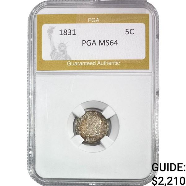 1831 Capped Bust Half Dime PGA MS64