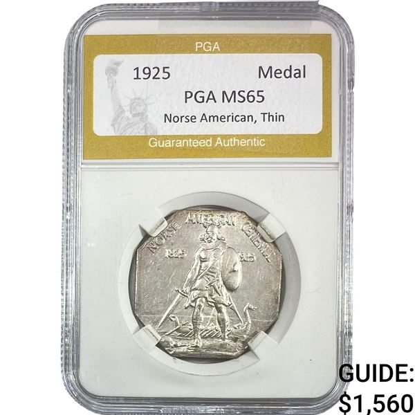 1925 Silver Medal Thin Norse American PGA MS65