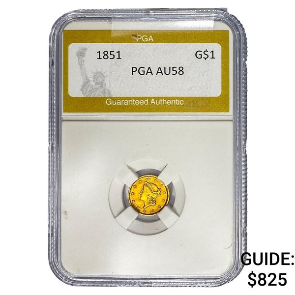 1851 Rare Gold Dollar PGA AU58