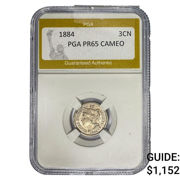 1884 Nickel Three Cent PGA PR65 Cameo