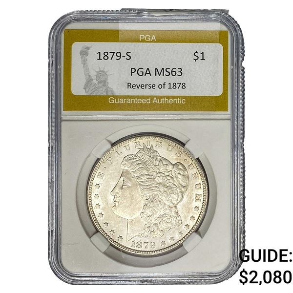 1879-S Rev 78 Morgan Silver Dollar PGA MS63