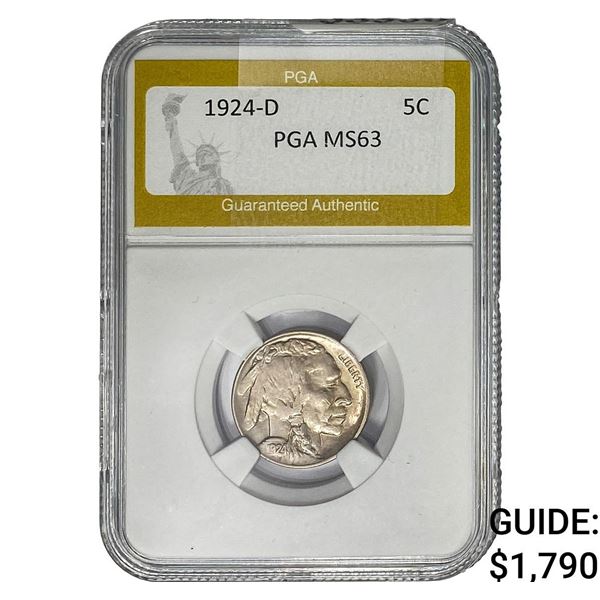 1924-D Buffalo Nickel PGA MS63