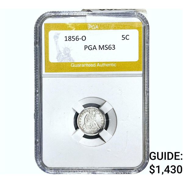 1856-O Seated Liberty Half Dime PGA MS63