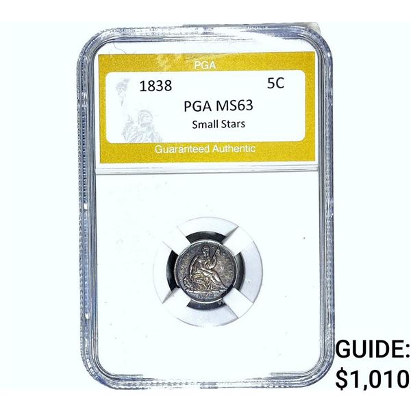 1838 Seated Liberty Half Dime PGA MS63