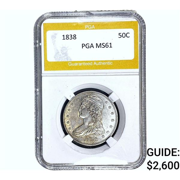 1838 Capped Bust Half Dollar PGA MS61