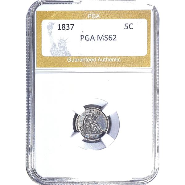 1837 Seated Liberty Half Dime PGA MS62