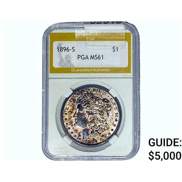 1896-S Morgan Silver Dollar PGA MS61