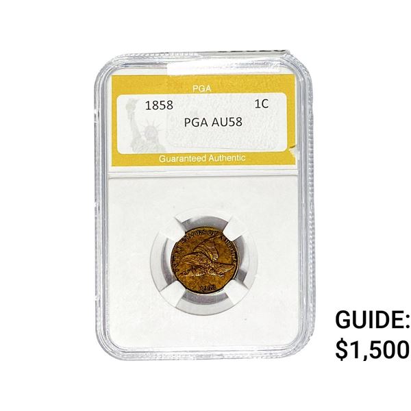 1858 Flying Eagle Cent PGA AU58