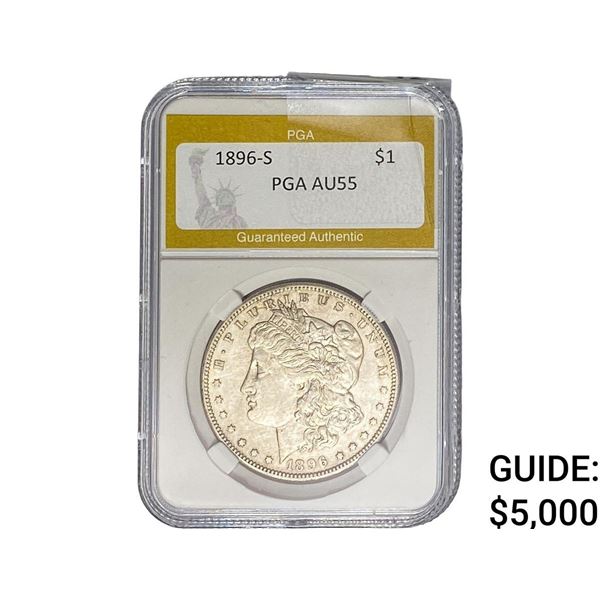 1896-S Morgan Silver Dollar PGA AU55