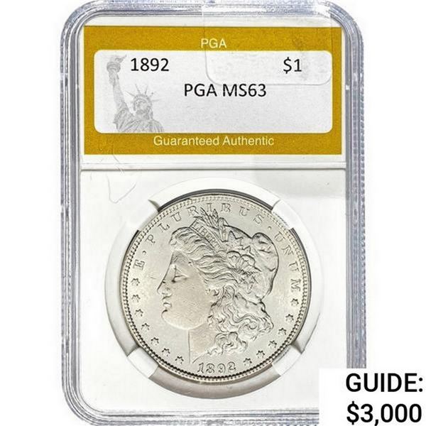 1892 Morgan Silver Dollar PGA MS63