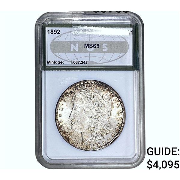 1892 Morgan Silver Dollar NGS MS65