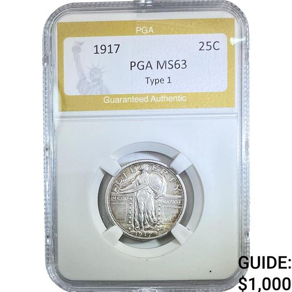 1917 Standing Liberty Quarter PGA MS63