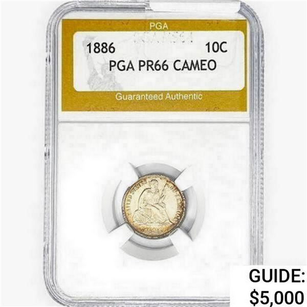 1886 Seated Liberty Dime PGA PR66 CAMEO