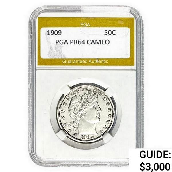1909 Barber Half Dollar PGA PR64 CAMEO