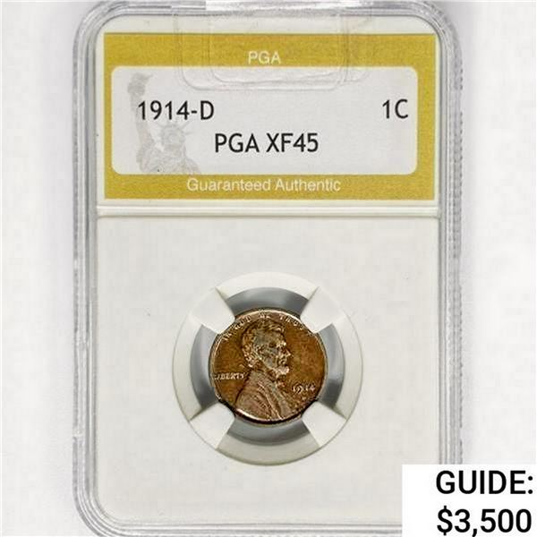 1914-D Wheat Cent PGA XF45