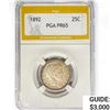 Image 1 : 1892 Barber Quarter PGA PR65