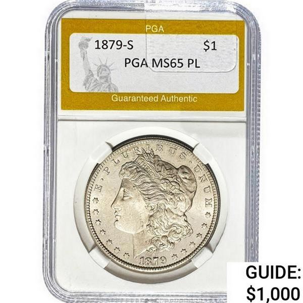 1879-S Morgan Silver Dollar PGA MS65 PL