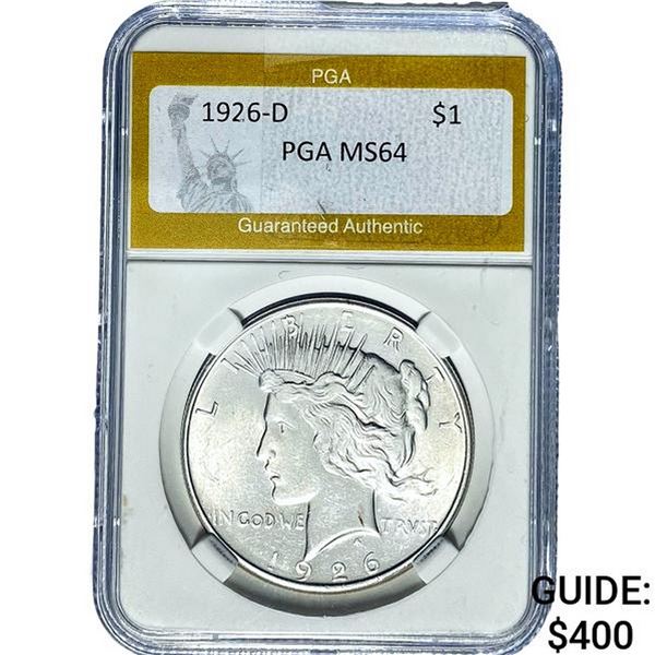 1926-D Silver Peace Dollar PGA MS64