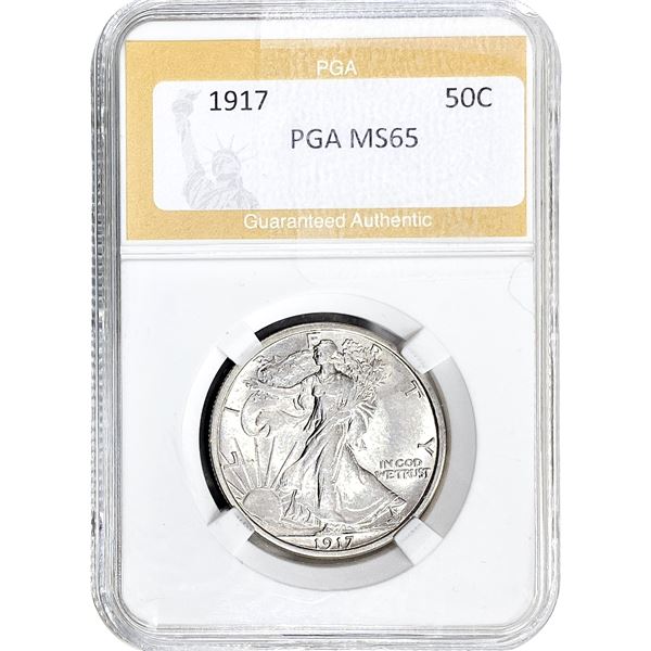 1917 Walking Liberty Half Dollar PGA MS65