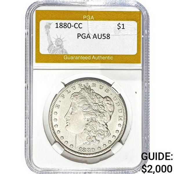 1880-CC Morgan Silver Dollar PGA AU58