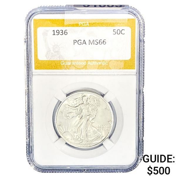 1936 Walking Liberty Half Dollar PGA MS66