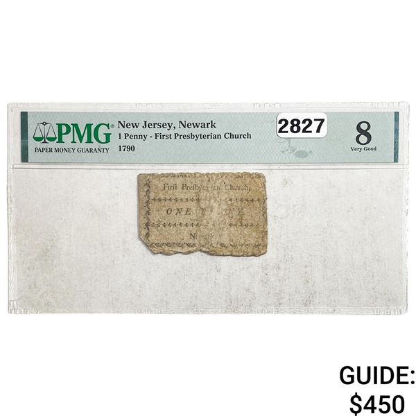1790 1 Penny N.J. First Pres. Church PMG VG 8