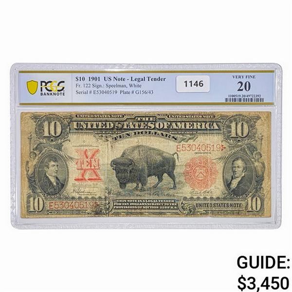 1901 $10 U.S. Note Legal Tender PCGS VF 20