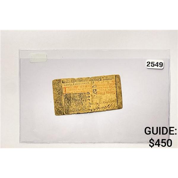 1758 30 Shillings New Jersey Colonial Note