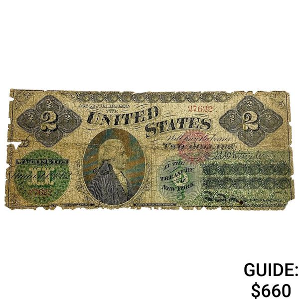 1862 $2 U.S. National Bank Note-New York