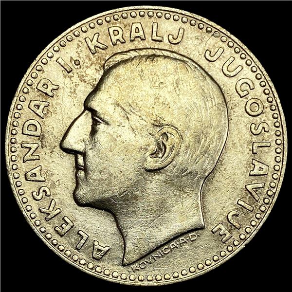 1931 Yugoslavia Silver 20 Dinara CLOSELY UNCIRCULATED