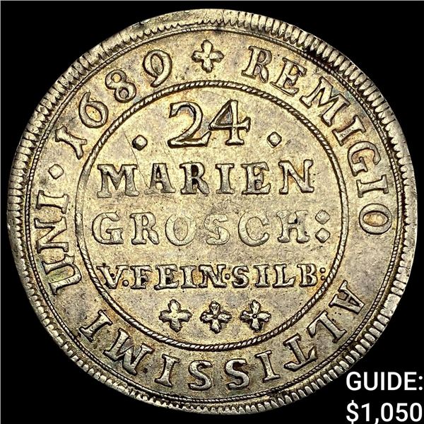 1689 Germany States Silver 24 Mariengroschen NEARLY UNCIRCULATED