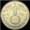 Image 2 : 1936-F Germany Silver 5 Reichsmark CLOSELY UNCIRCULATED
