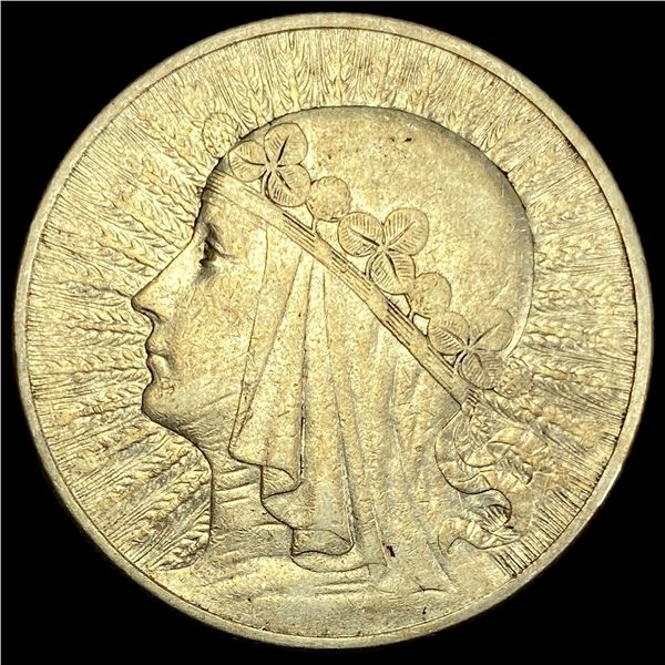 1932 Poland Silver 10 Zoltych CHOICE AU