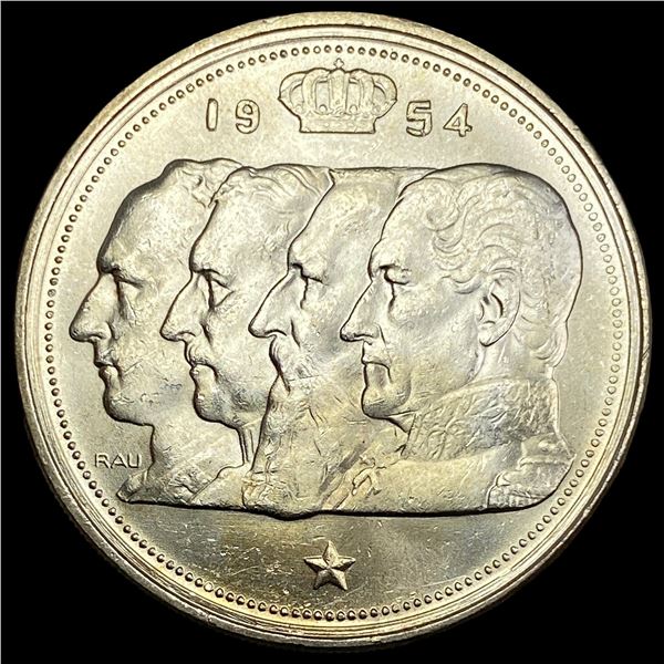 1954 Belium Silver 5 Francs UNCIRCULATED
