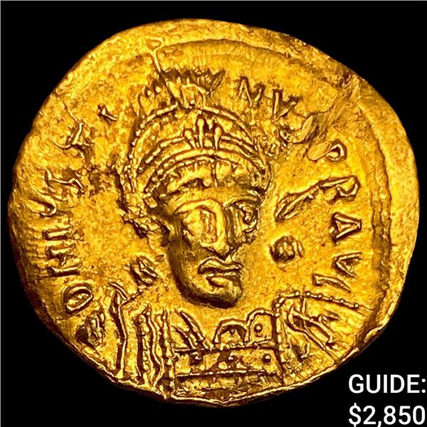 Byzantine Justinian, 527-565 AD Gold Solidus UNCIRCULATED