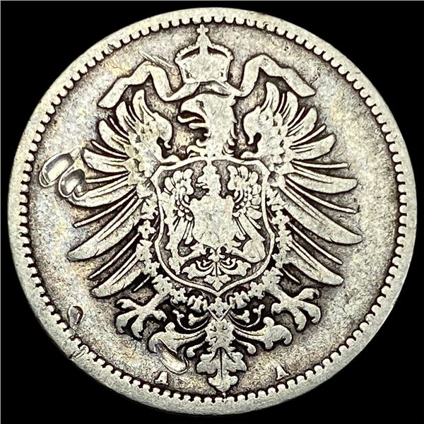 1875-A Germany Silver 1 Reichsmark NEARLY UNCIRCULATED