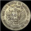 Image 2 : 1929 Venezuela SIlver 5 Bolivares NEARLY UNCIRCULATED