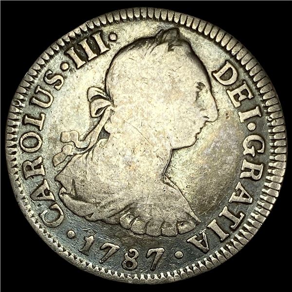 1787Mo FM Mexico SIlver 2 Reales NEARLY UNCIRCULATED