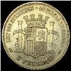 Image 2 : 1870 Spain Silver 5 Pesetas NEARLY UNCIRCULATED